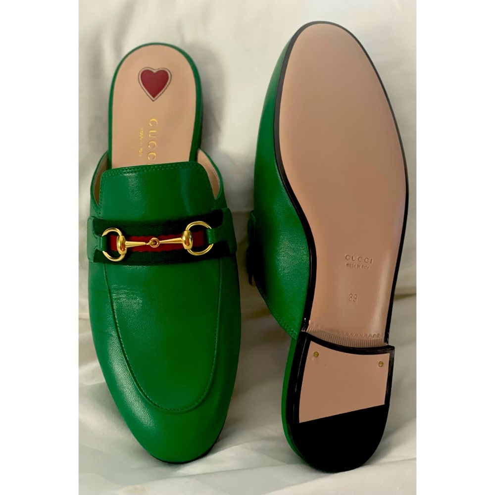 Gucci Women’s Princetown leather loafers green size 39